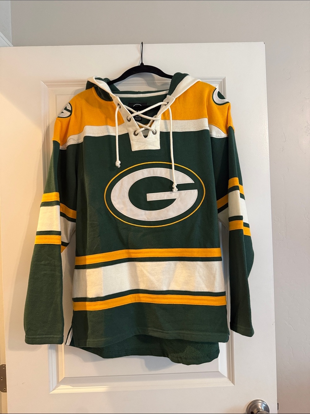 Green Lace-Up V-Neck Team Pullover Sweater Hoodie